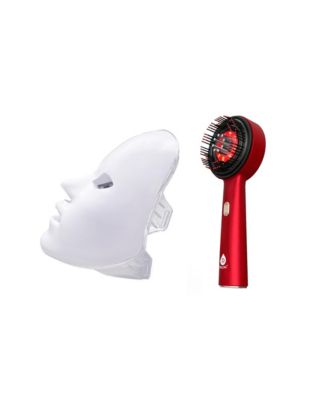 7-Color Facial Therapy Mask + 3-in-1 LED Scalp & Hair Treatment Brush