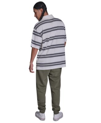 Men's Striped Short-Sleeve Polo Shirt