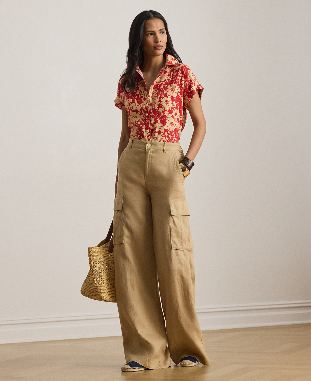 Lauren Ralph Petite Floral Short-Sleeve Shirt