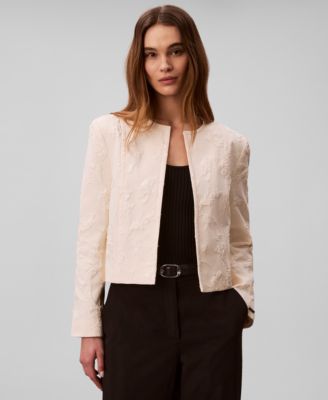 Women's Novelty Crew Neck Cropped Jacket