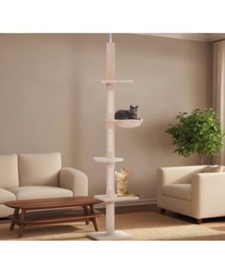 Adjustable Height Floor-to-Ceiling Vertical Cat Tree Climbing Tower