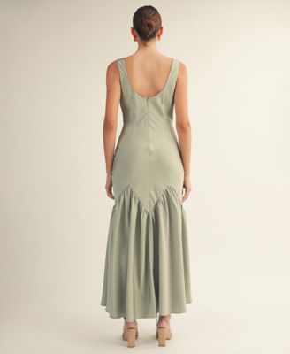 Women's Cowl Neck Mermaid Midi Dress