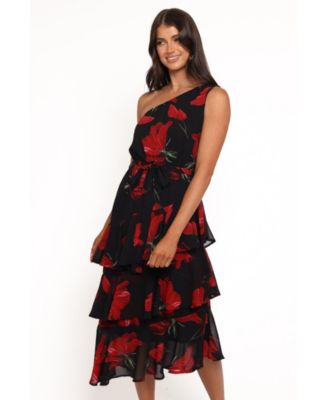 Women's Brigette One Shoulder Tiered Midi Dress