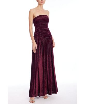 Women's Katia Strapless Ruched Bodice Pleated Gown