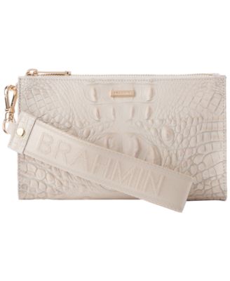 Adia Croc-Embossed Small Zippered Wristlet 