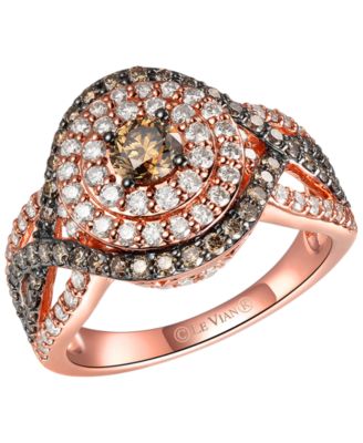 Chocolate Diamond (0.81 ct. t.w.) & Nude Diamond (0.83 ct. t.w.) Ring in 14k Strawberry Gold