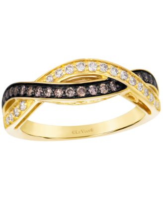 Chocolate Diamond (1/5 ct. t.w.) & Vanilla Diamond (0.19 ct. t.w.) Ring in 14k Honey Gold