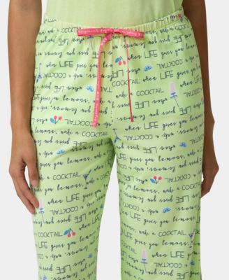 Women's Lemon Script Print Mid-Rise Pants