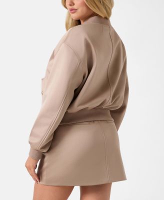 Women's Cathleen Bomber Full-Zip Collared Jacket