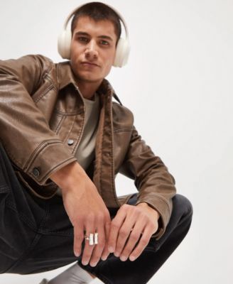 Sterling Silver-Plated Metal Alloy Ring with Two Vertical Tubes at Each End