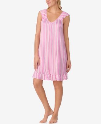 Women's Printed Short-Sleeve Chemise Sleep Dress