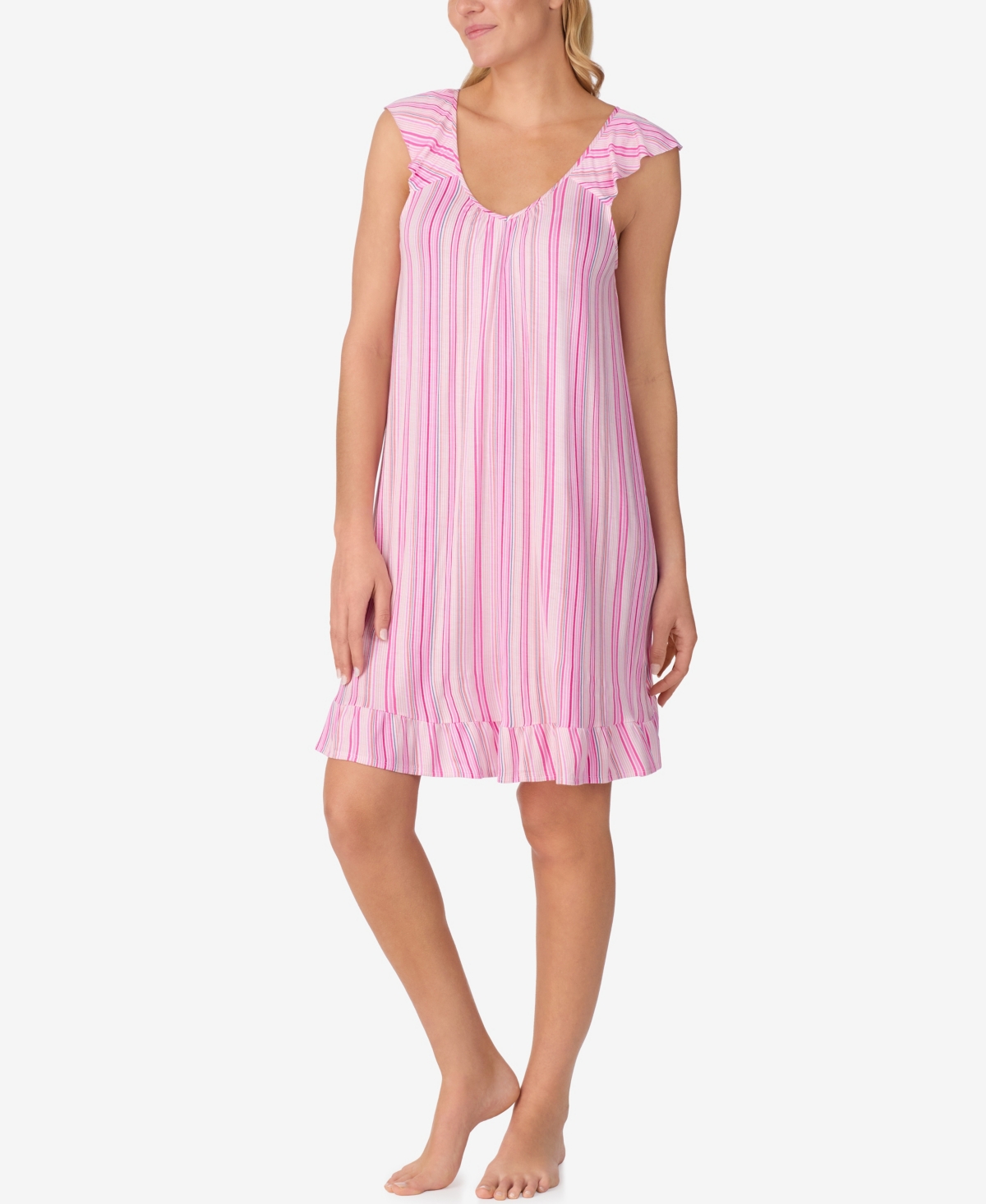 Ellen Tracy Women's Printed Short-Sleeve Chemise Sleep Dress