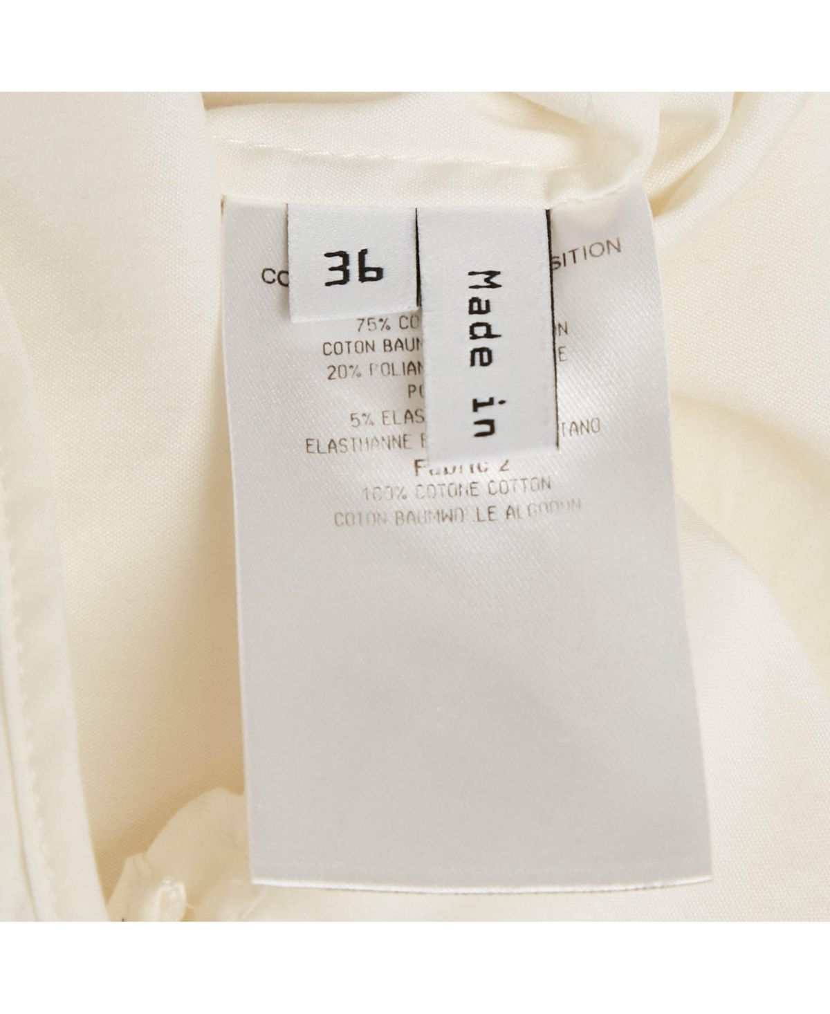 Pre-Owned Balenciaga Women's Cream Cotton Long Sleeve Shirt