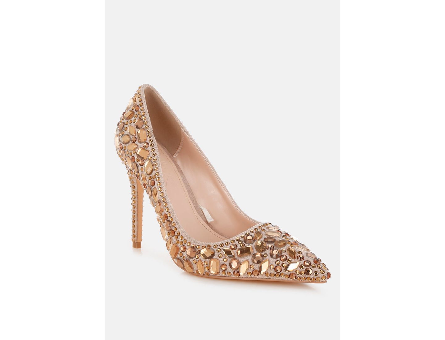 Женские туфли London Rag Iceout Diamante and Rhinestone Embellishments Pumps, цвет: Золотой искусственная кожа — фото 1