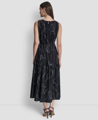 Women's Sleeveless Drop Waist Midi Dress