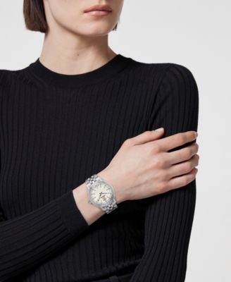 Women's V-Code Silver Stainless Steel Bracelet Watch, 36mm