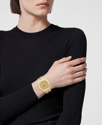 Women's V-Code Gold Stainless Steel Bracelet Watch, 36mm