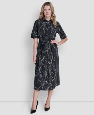 Women's Collared Midi Shirt Dress