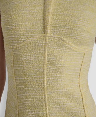 Women's Cap-Sleeve Crew Neck Fit and Flare Dress