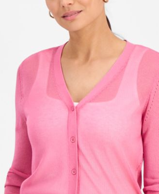 Petite Button-Front Cardigan