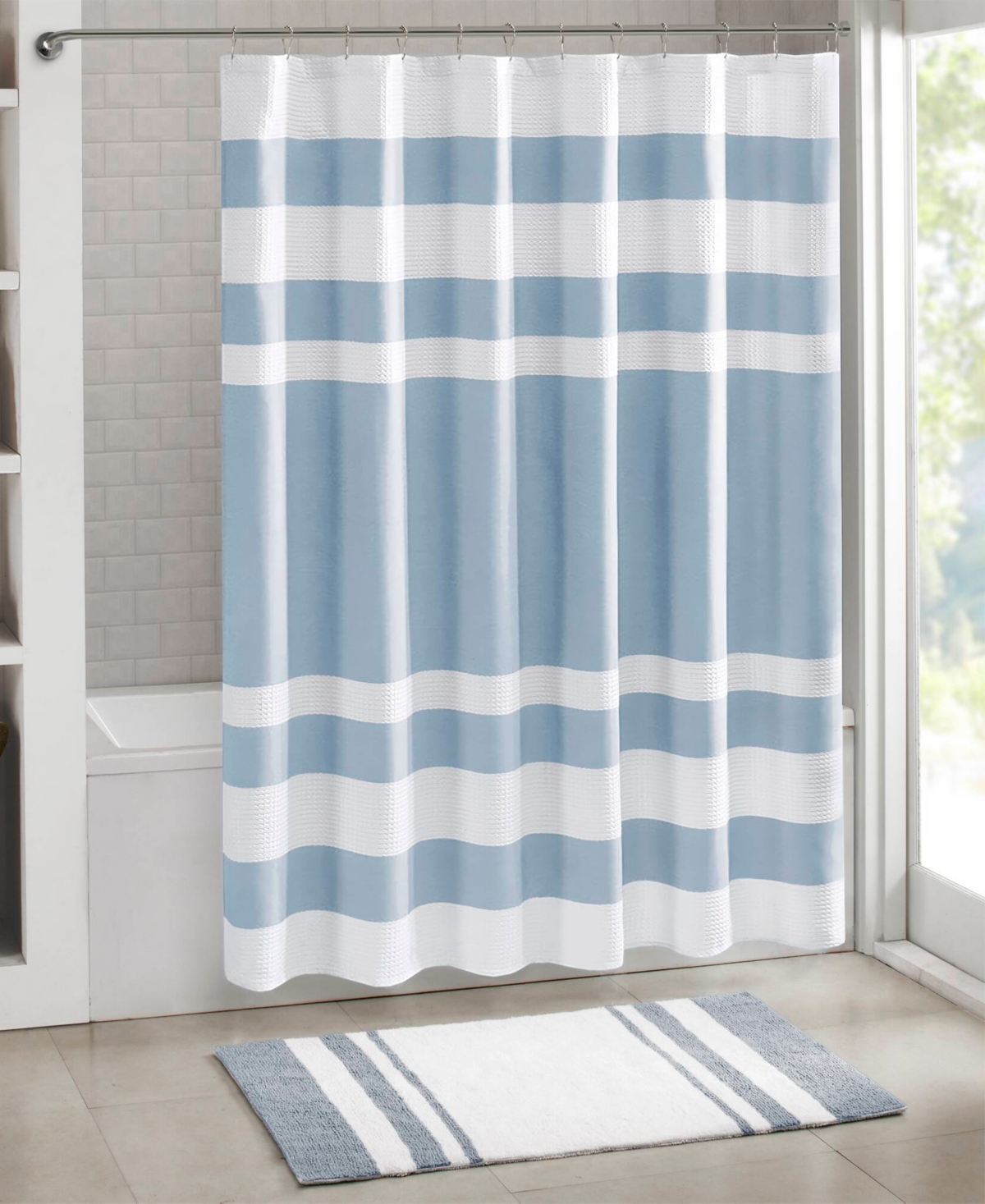 Madison Park Spa Waffle 3M-Scotchgard Shower Curtain