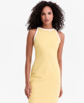 Women's Ringer-Trim Sleeveless Knit Midi Dress