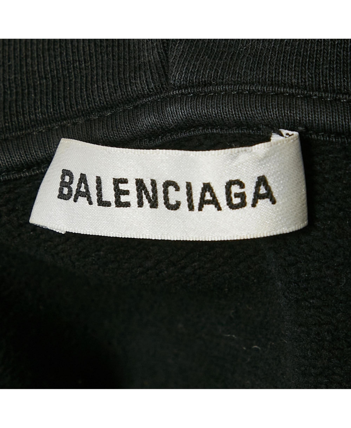 Pre-Owned Balenciaga Men's Faded Black Logo Print Cotton Oversize Hoodie