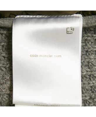 Men's Grey Rib Knit And Nylon Hooded Jacket