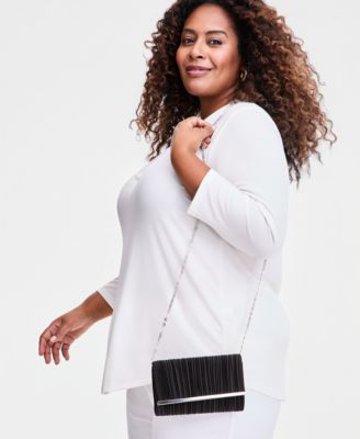 Caitlin Pleated Satin Clutch