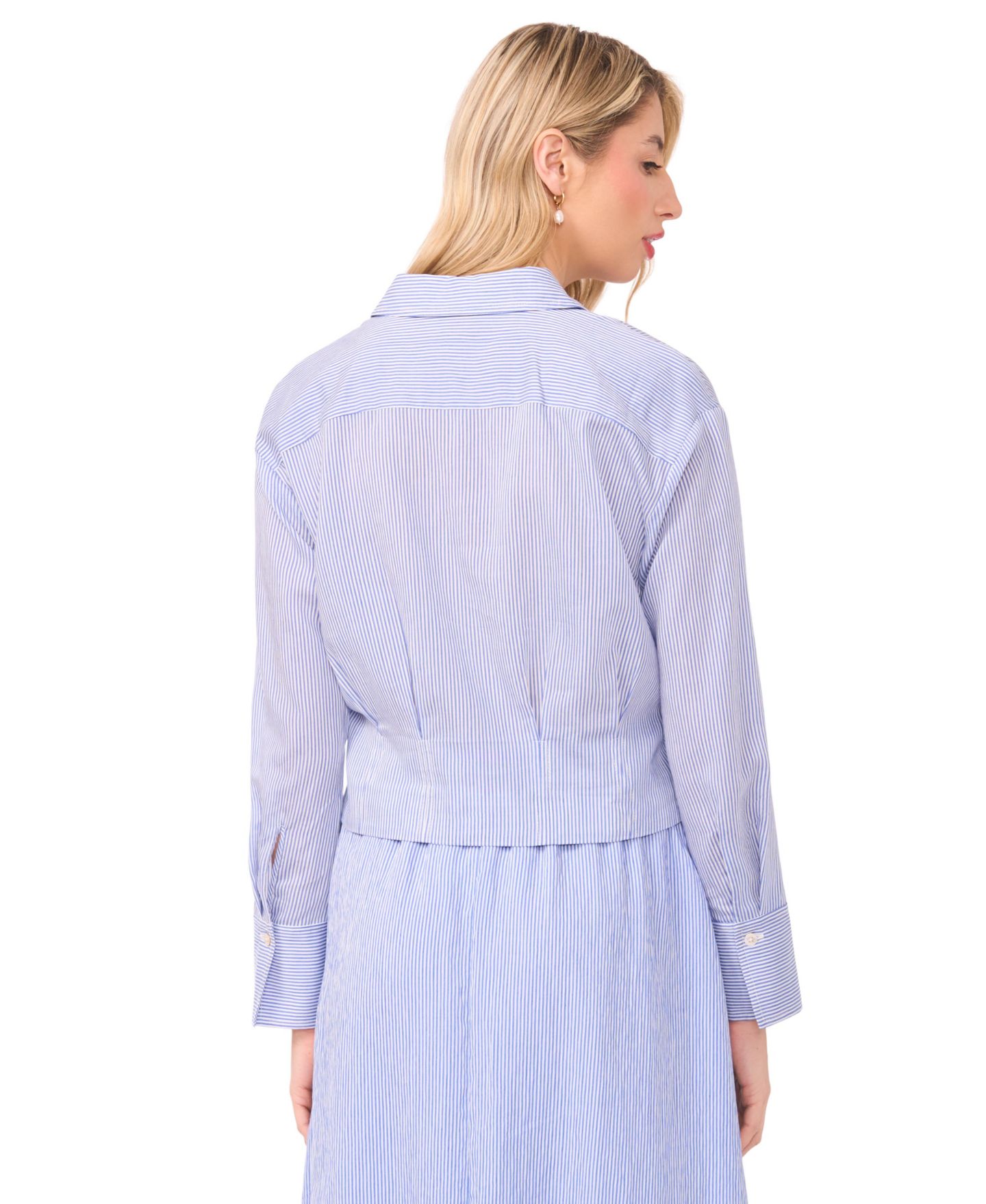 Женский топ Vince Camuto Collared Neck Long-Sleeve, цвет: Синий — фото 4