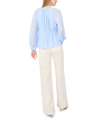 Women's Double Elastic Waist Crewneck Top