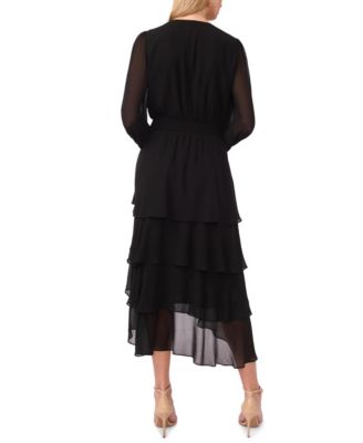 Women's V-Neck Smocked Waist Tiered Dress