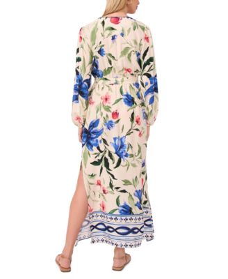 Women's V-Neck Long-Sleeve Maxi Dress