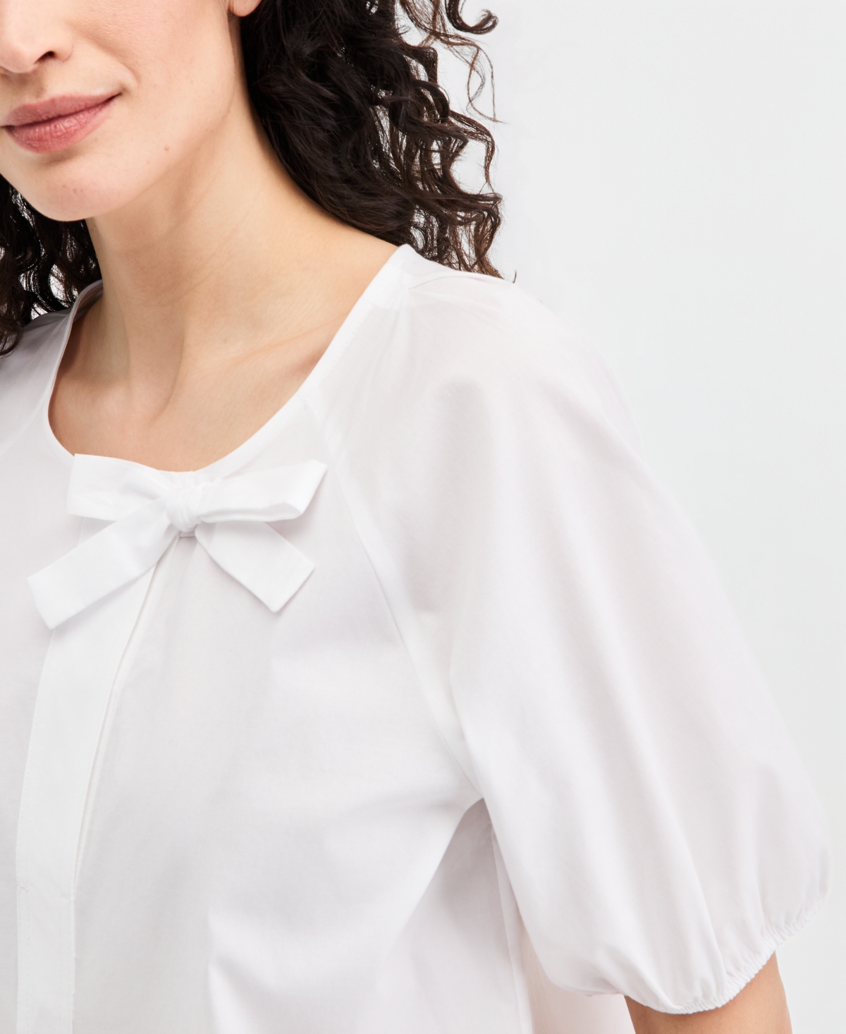 Nautica Jeans Women's Cotton Bow-Trim Top