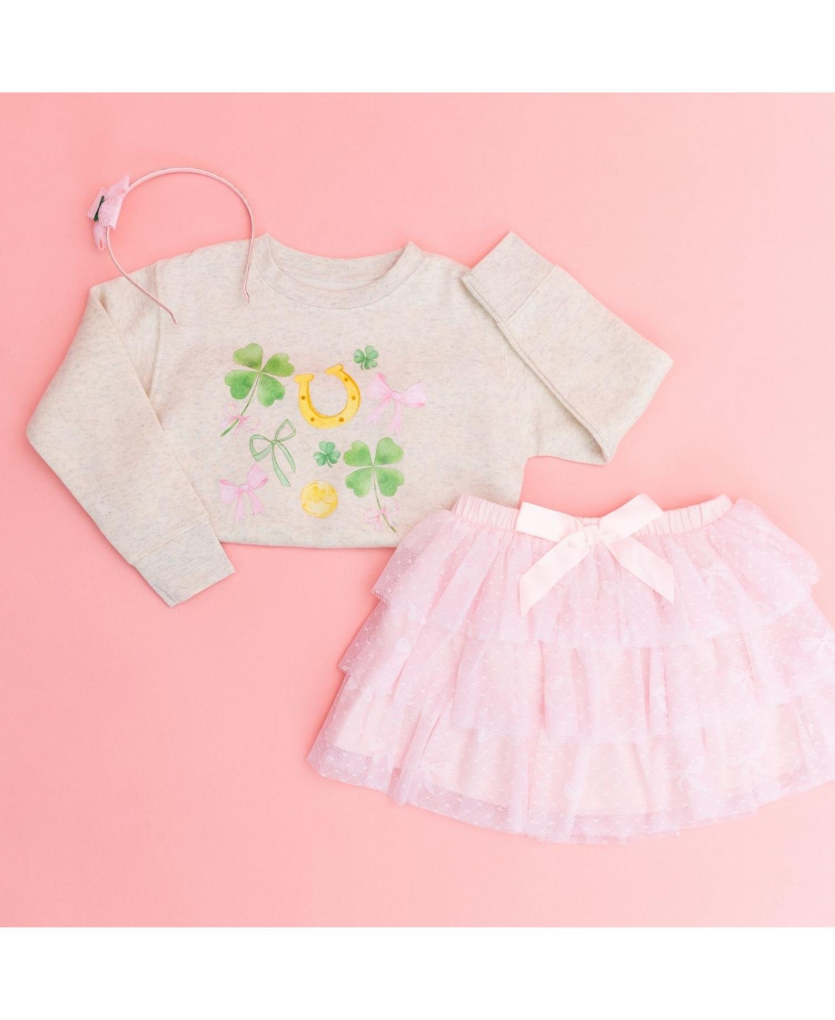 Sweet Wink Little Girls Sweet Shamrock St. Patrick's Day Sweatshirt