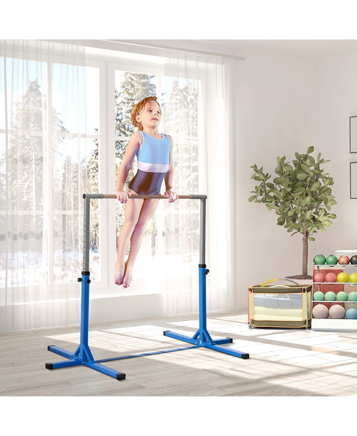 Hongge Kids Adjustable Gymnastics Bar for Home Training Ages 3 and Up