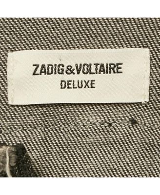 Women's Grey Distressed Denim Embroidered Kiok Gris Brode Jacket