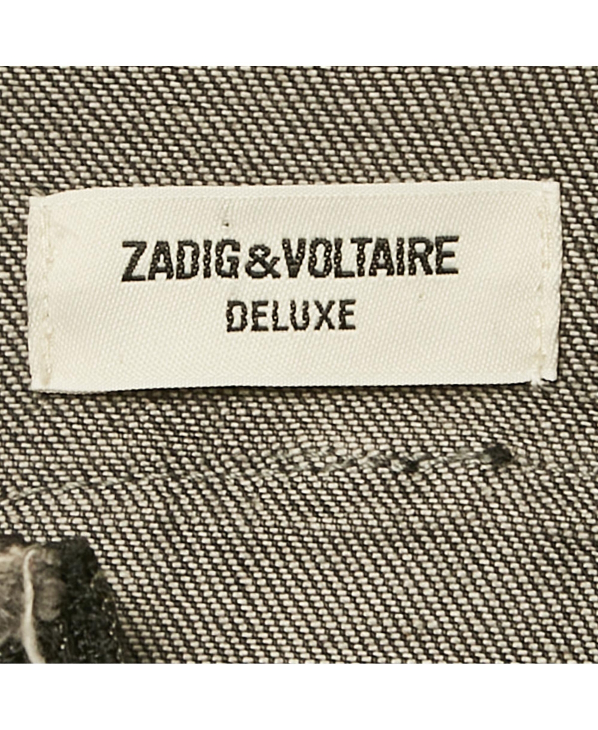 Pre-Owned Zadig & Voltaire Women's Grey Distressed Denim Embroidered Kiok Gris Brode Jacket