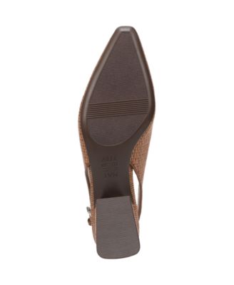 Women's Ginger 2 Snip Toe Asymmetrical Low Block Heel Slingbacks