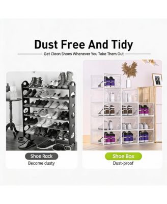 XX-Large Clear Stackable Shoe Storage Bins, Multi-Purpose, Durable ABS