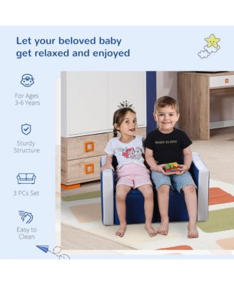 “Kids Convertible Sofa Table & Chair Set with Storage, 31-Inch”