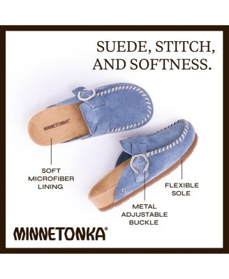 Women's Suede Adjustable Buckle Clogs