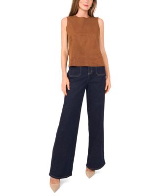 Women's Faux-Suede Sleeveless Top