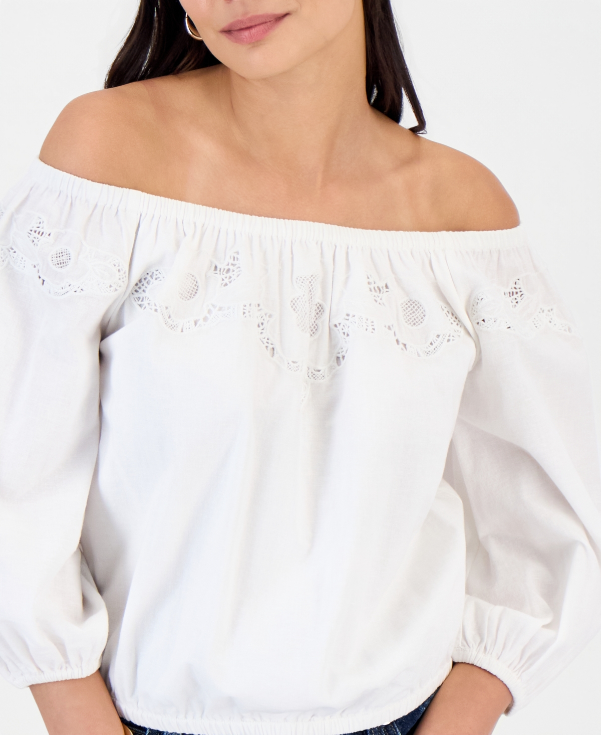 I.n.c. International Concepts Petite Off-The-Shoulder 3/4-Sleeve Top, Macy's Exclusive
