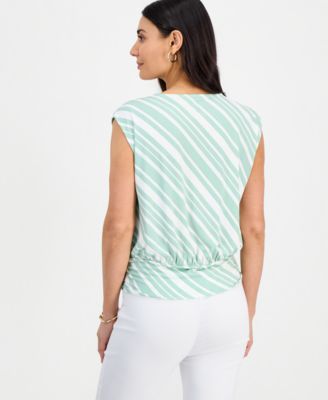 Petite Printed Dolman-Sleeve Top