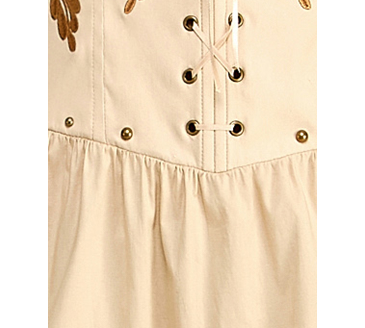 Seni & Cade Juniors' Embroidered Lace Up Halter Neck Corset With Nail Heads Skirt