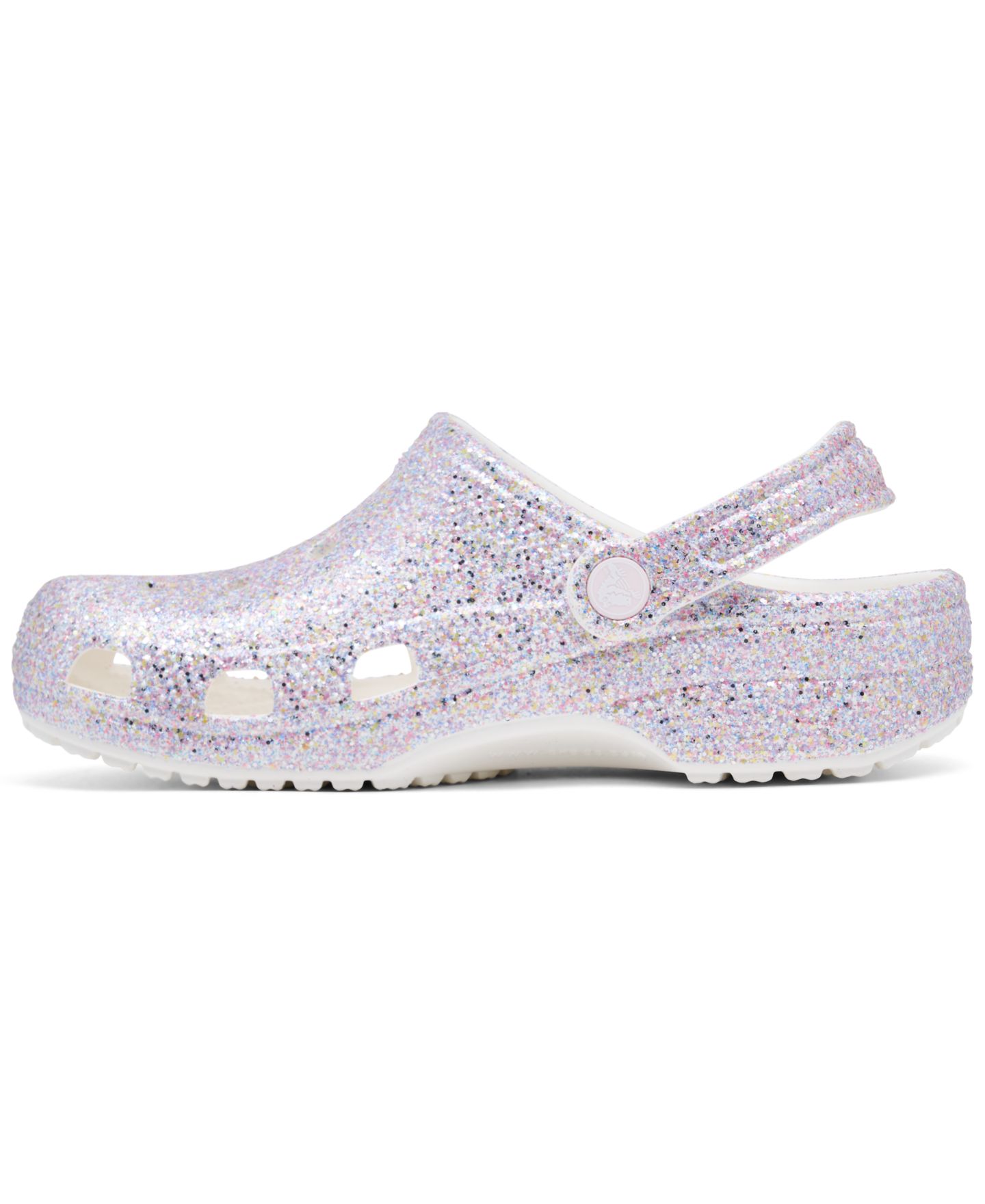 Сабо Crocs Glitter Classic Clogs from Finish Line для девочек, цвет: Белый — фото 3