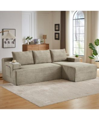 L-Shaped Cloud Sectional Sofa, Camel