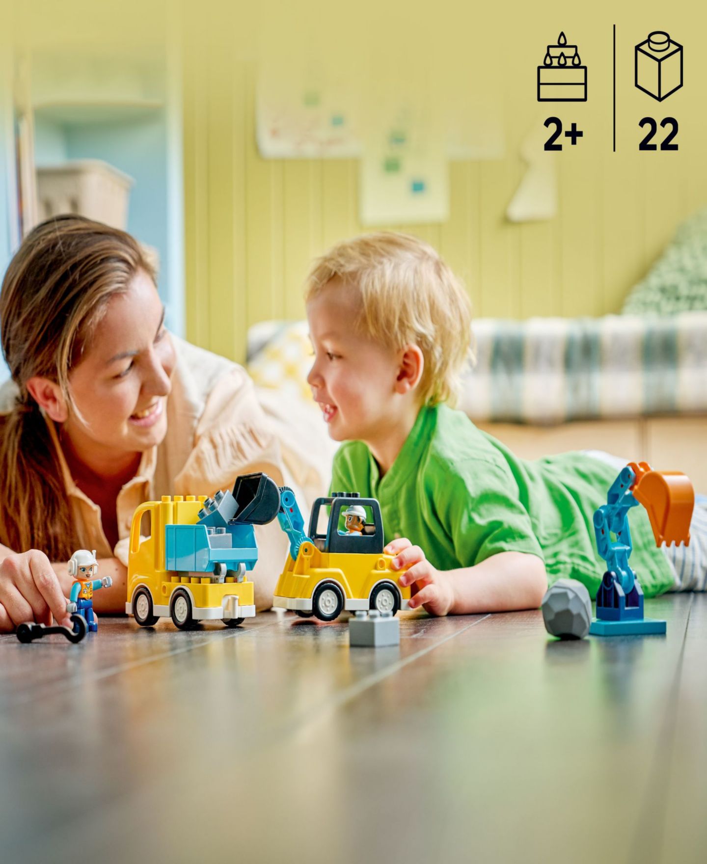 Детский конструктор LEGO® Duplo Town 3 in 1 Construction Vehicles Building Kit 10475, 22 Pieces — фото 2
