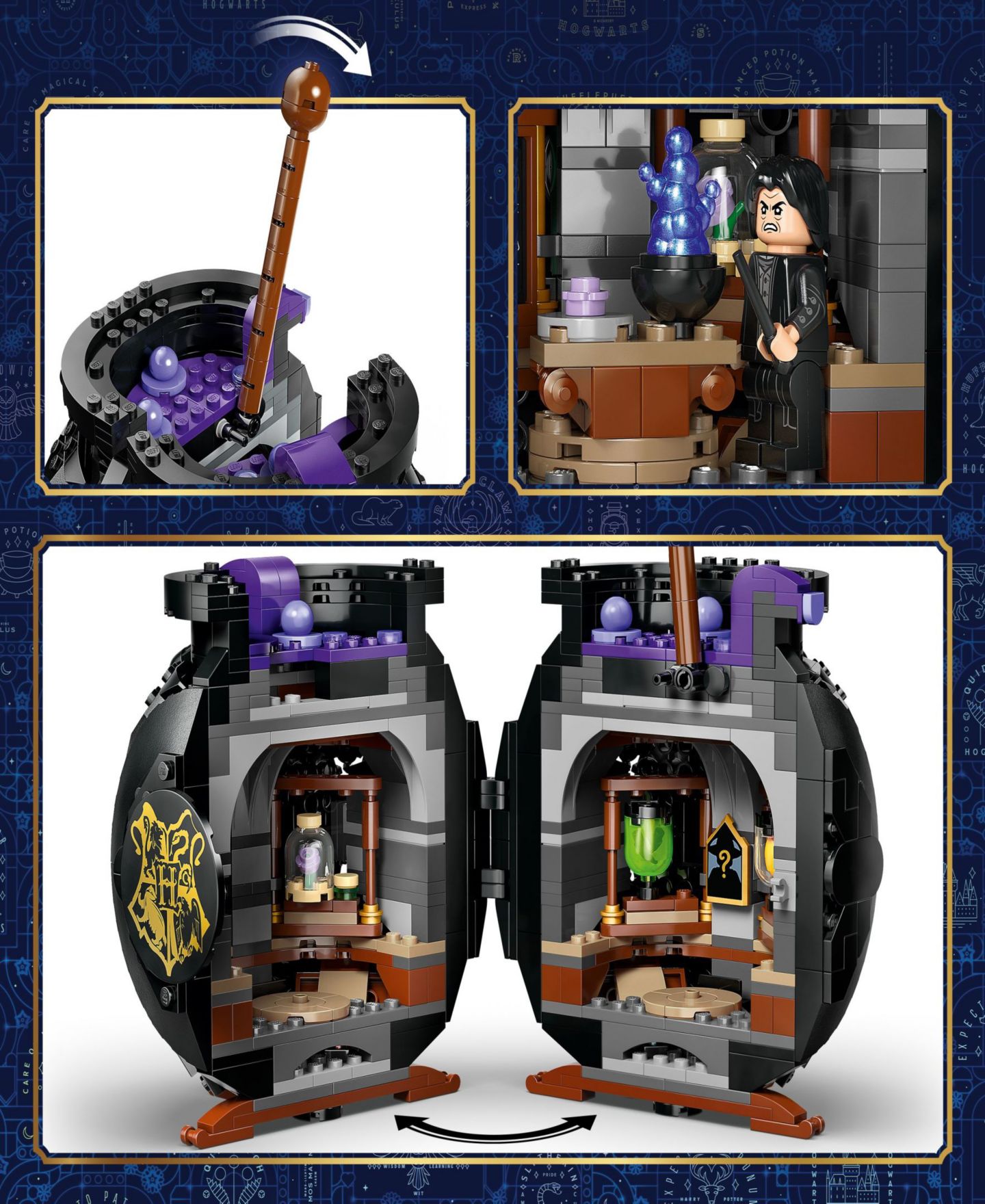 Детские конструкторы LEGO Harry Potter Cauldron: Secret Potions Classroom Building Toy 76464, 652 Pieces — фото 3